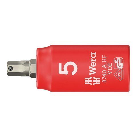 Отвёрточная головка изолированная 8740 A VDE HF Hex-Plus Zyklop, шестигранник 5,0 мм, привод 1/4" WERA 05005902001 05005902001 фото