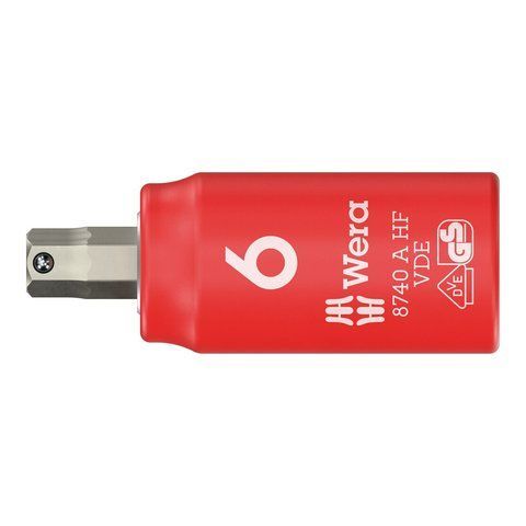 Отвёрточная головка изолированная 8740 A VDE HF Hex-Plus Zyklop, шестигранник 6,0 мм, привод 1/4" WERA 05005903001 05005903001 фото