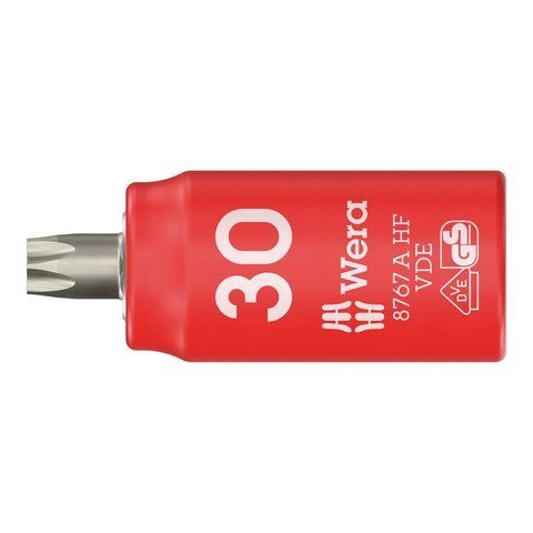 Отвёрточная головка изолированная 8767 A VDE HF TORX&reg; Zyklop, TX 30, привод 1/4" WERA 05005925001 05005925001 фото