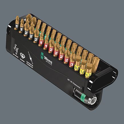 Набір біт з алмазним покриттям Bit-Check 30 Diamond 1 (SL, PH, PZ, TX) WERA 05057431001 05057431001 фото