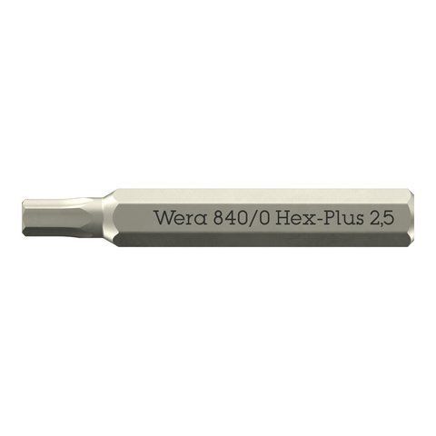 Микробита шестигранная Hex-Plus 840/0 Micro 2,5x30 мм, хвостовик 4 мм WERA 05058112001 05058112001 фото