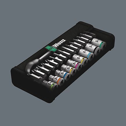 Zyklop Metal 8100 SA 7 - набір з тріскачкою, зсувний квадрат, привід 1/4&Prime;, метричний WERA 05004017001 05004017001 фото