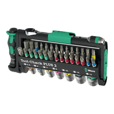 Набор инструментов Tool-Check PLUS 2 с трещоткой, битами и головками 1/4&Prime; WERA 05049056001 фото