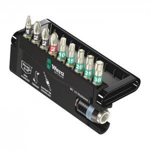 Набор бит с битодержателем из нержавеющей стали Bit-Check 10 Stainless 1 (PH, PZ, TX) WERA 05071110001