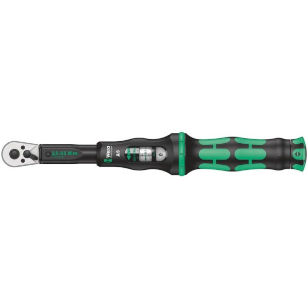 Динамометрический ключ с трещоткой 1/4″ с реверсом Click-Torque A 5 (2,5-25 Нм) WERA 05075604001