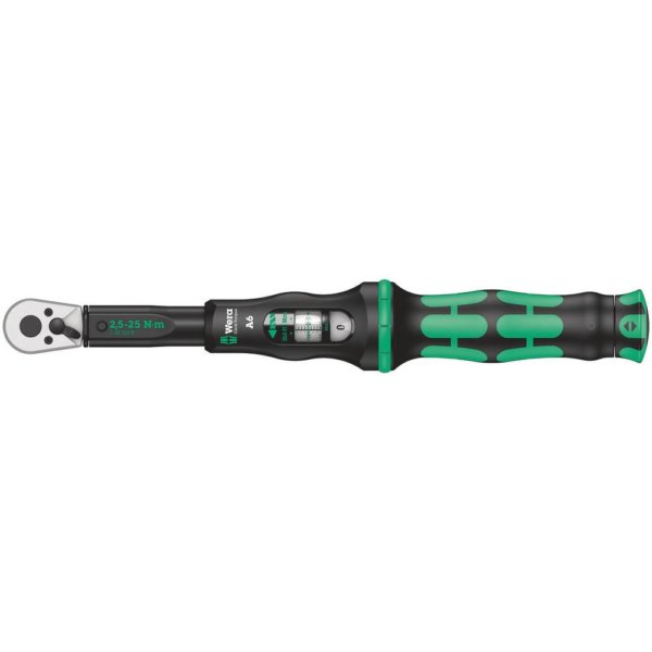 Динамометрический ключ с трещоткой, под биту, с реверсом Click-Torque A 6 (2,5-25 Нм) WERA 05075605001