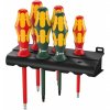 Набор изолированных отвёрток Kraftform Plus Серия 100 + подставка (SL, PH, квадрат) 160 i/168 i/6 Rack WERA 05347777001