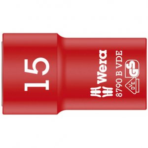 Торцовая изолированная головка Zyklop VDE, привод 3/8″, 15 мм WERA 05004959001