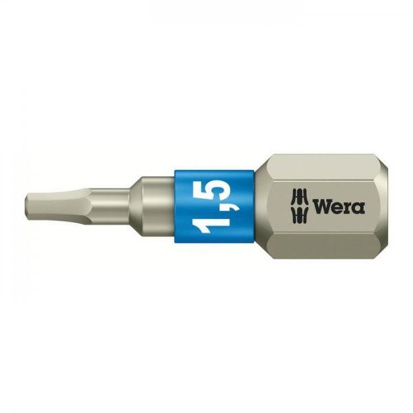 Бита шестигранная из нержавеющей стали HEX1,5х25 мм WERA 05071070001 Бита шестигранная из нержавеющей стали HEX1,5х25 мм WERA 05071070001