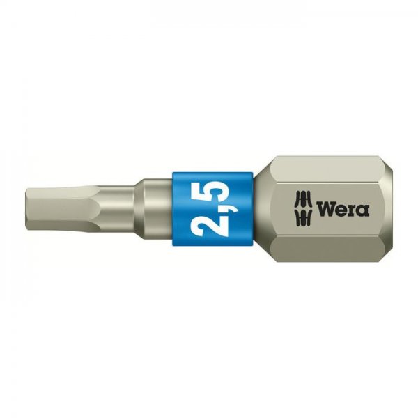 Бита шестигранная из нержавеющей стали HEX2,5х25 мм WERA 05071072001 Бита шестигранная из нержавеющей стали HEX2,5х25 мм WERA 05071072001