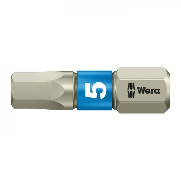 Бита шестигранная из нержавеющей стали HEX5,0х25 мм WERA 05071075001 Бита шестигранная из нержавеющей стали HEX5,0х25 мм WERA 05071075001