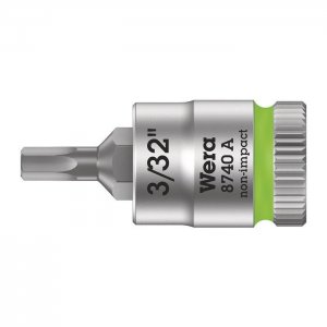 Отверточная головка Zyklop 1/4″ шестигранная дюймовая HEX3/32″х28 мм WERA 05003381001