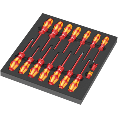 Ложемент набор диэлектрических отвёрток VDE 1 (SL, PH, PZ, PZ/S, TX) 16 предметов WERA 05150102001